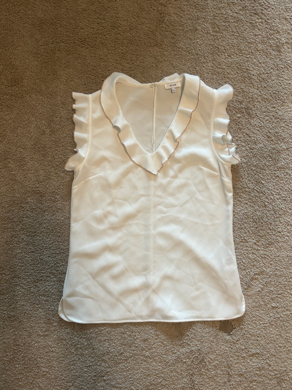 REISS Rosa Blouse with Ruffle Detail - Picture 3 of 5